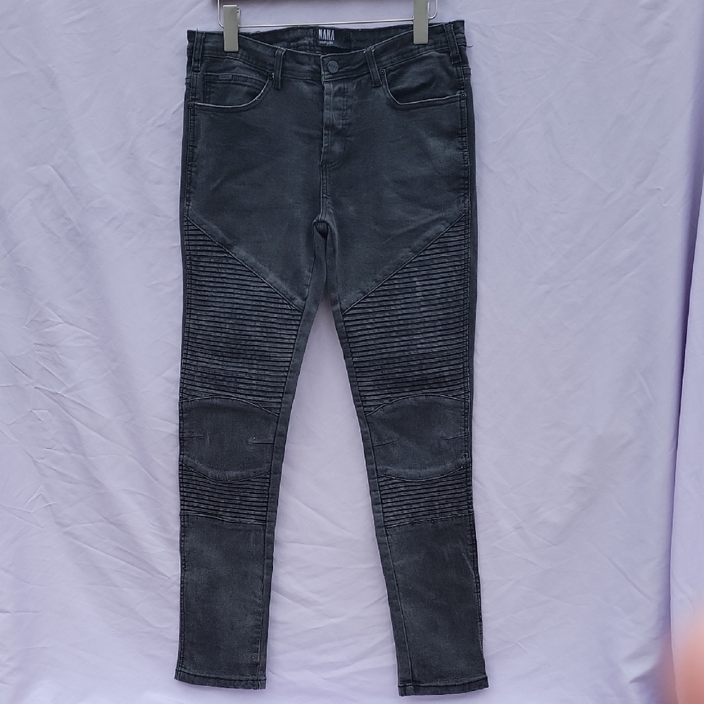 NaNa Charcoal Moto Jeggings for Women